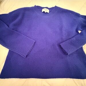 La Ligne Ribbed Crewneck Sweater in Royal Blue
